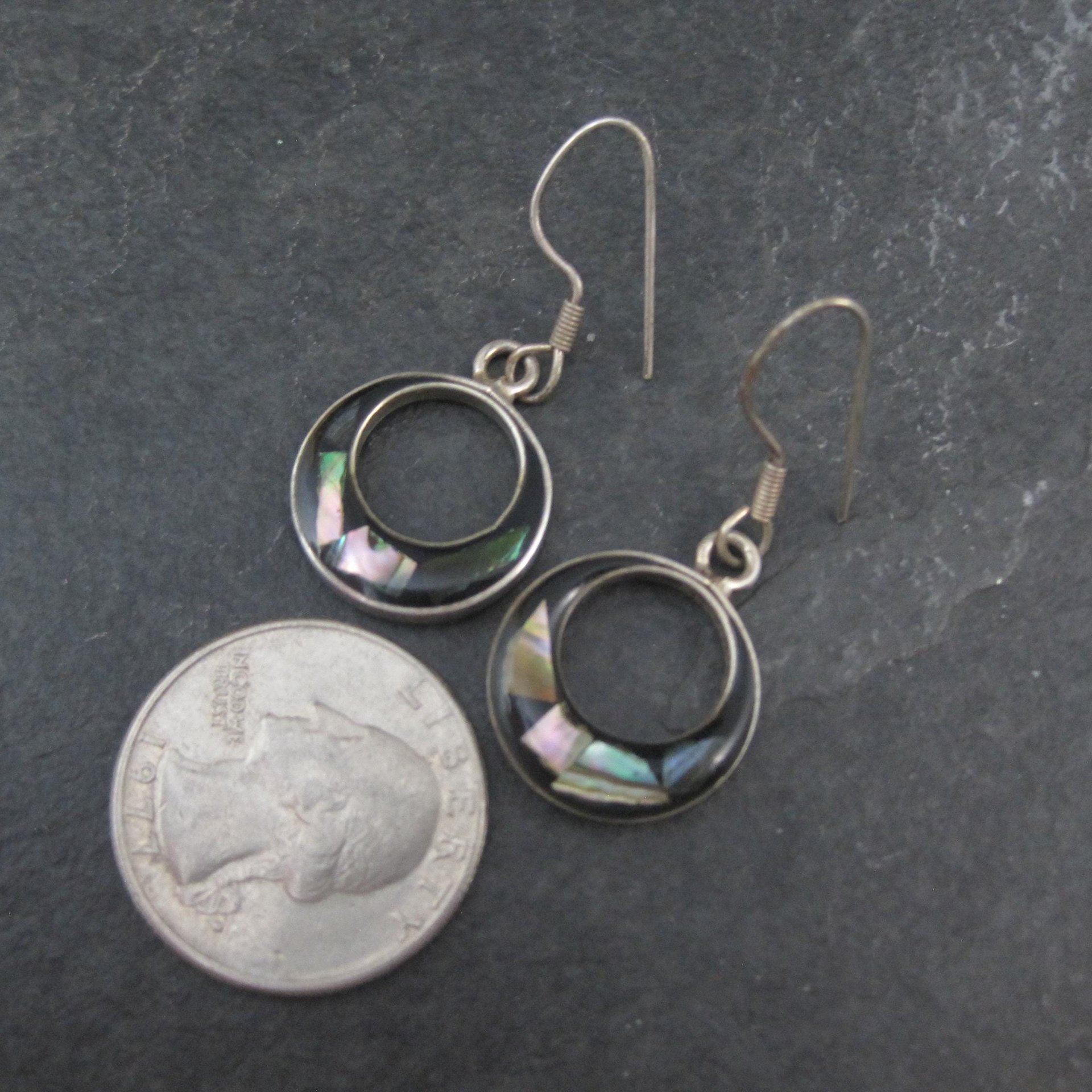 Vintage Sterling Abalone Earrings