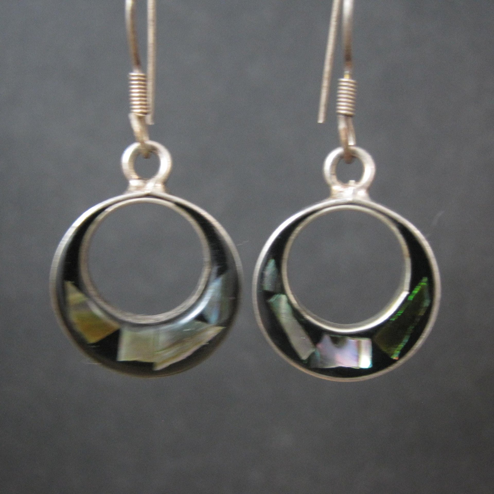 Vintage Sterling Abalone Earrings