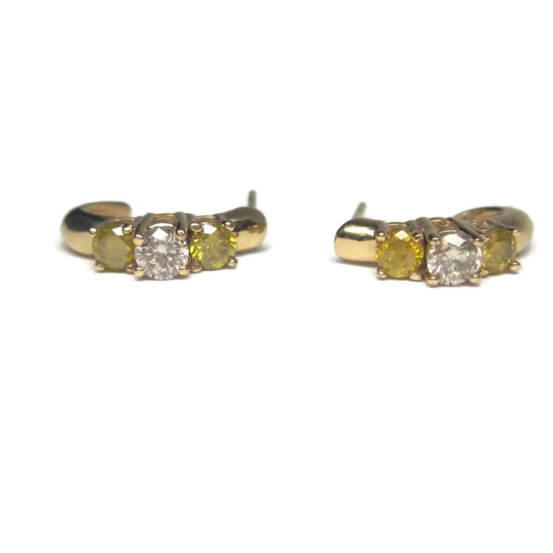Vintage 14K .70 Ctw Fancy Yellow Diamond Earrings