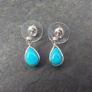 Sterling Silver Turquoise Teardrop Earrings