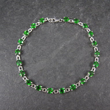 8.4 Carat Chrome Diopside Tennis Bracelet 7.75"