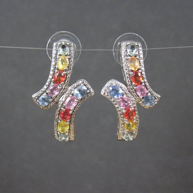 Large Multi Colored Topaz Earrings