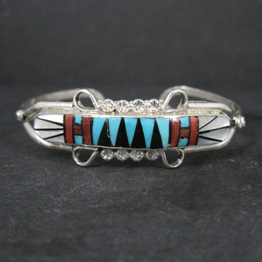 Dainty Zuni Inlay Cuff Bracelet 6.25 Inches