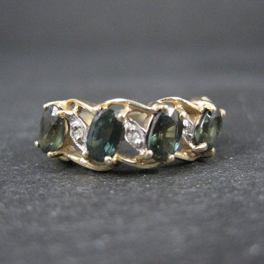 10K Green Sapphire Ring Size 6