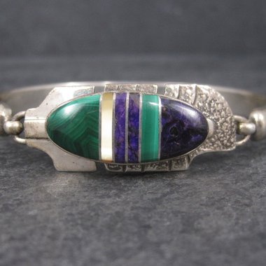 Estate Navajo Inlaid Feather Bracelet 6 Inches G Howe