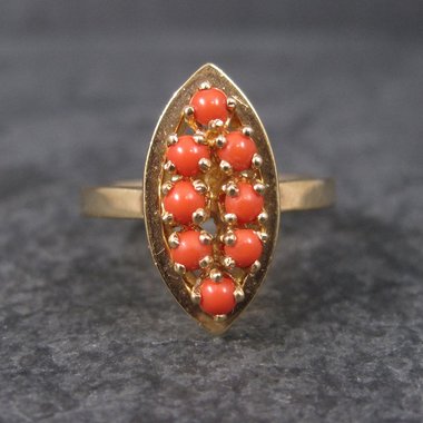 Vintage 14K Coral Ring Size 6.25