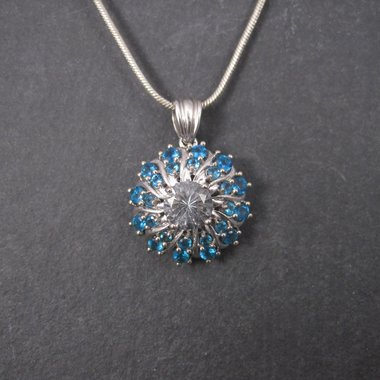 Vintage 10K Aquamarine Apatite Pendant Necklace Chuck Clemency