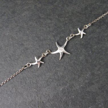 Dainty Sterling Starfish Bracelet 6-7 Inches