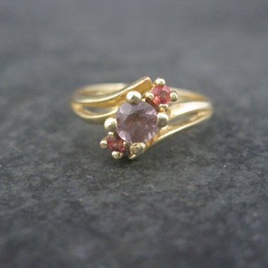Vintage 10K Zircon Fire Opal Ring Size 6