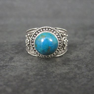 Vintage 950 Silver Chrysocolla Ring Size 9.5