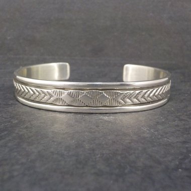 Vintage Southwestern Sterling Cuff Bracelet 6 Inches Bruce Morgan