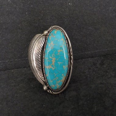 Large Navajo Turquoise Ring Size 6 Fred Guerro