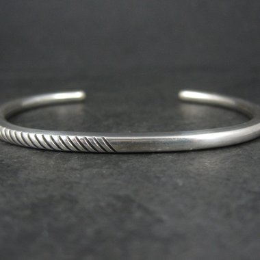 Contemporary Navajo Sterling Cuff Bracelet 6.75 Inches Boyd Tsosie