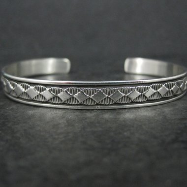 Vintage Southwestern Sterling Cuff Bracelet 6 Inches Bruce Morgan