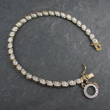 Vintage Illusion Diamond Sterling Vermeil Circle Bracelet