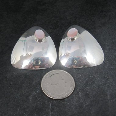 Large Navajo Pink Mother of Pearl Earrings