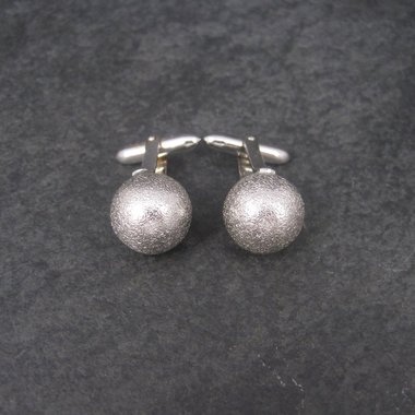 Estate Sterling Textured Sphere Cufflinks