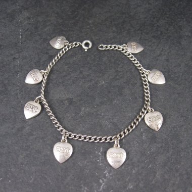 Vintage Sterling Beta Sigma Phi Charm Bracelet 1951-1958