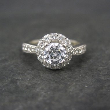 14K Diamond Halo Engagement Ring Size 5.5 Finelli