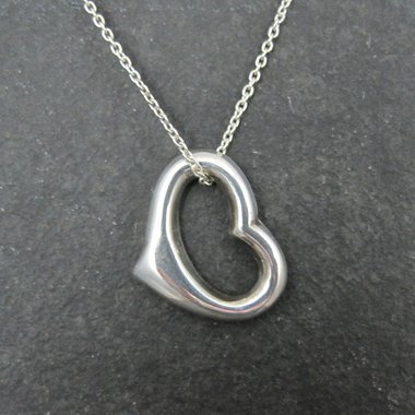 Simple Sterling Open Heart Pendant Necklace