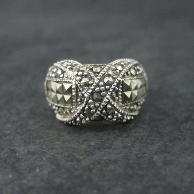 Vintage Sterling Marcasite Ring Size 5