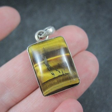 Vintage Sterling Tigers Eye Pendant