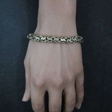 Estate Vermeil Sterling Byzantine Bracelet 8 Inches