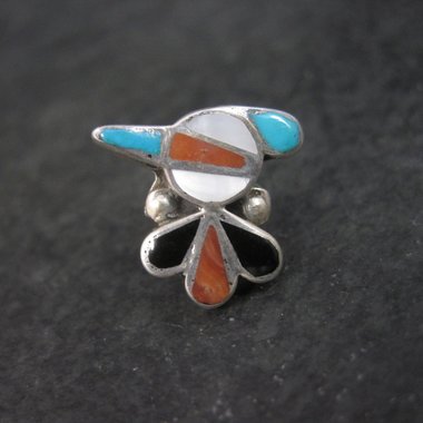 Southwestern Sterling Inlay Peyote Bird Tie Tack