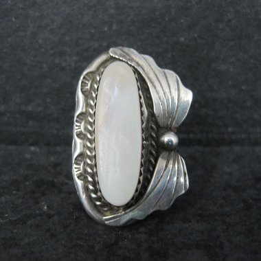 Southwestern Sterling Mother of Pearl Ring Size 6.75