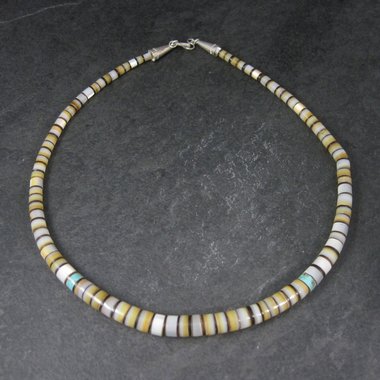 Southwestern Turquoise Shell Necklace 17"