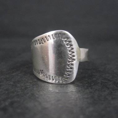 Vintage Southwestern Sterling Spoon Ring Size 11