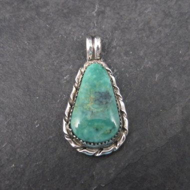 Vintage Southwestern Sterling Chrysocolla Pendant