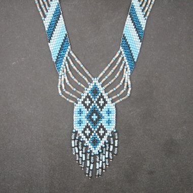 Native Blue Beaded Necklace