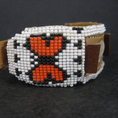 Vintage Butterfly Beaded Watch Band Paiute Jenny Dick