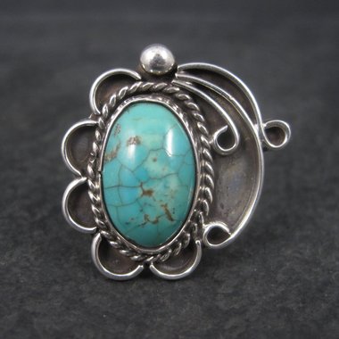 Large Vintage Southwestern Turquoise Ring Size 9