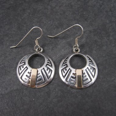 Vintage Southwestern Sterling 14K Earrings