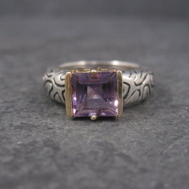 Vintage Sterling 14K Amethyst Ring Size 7 Clyde Duneier