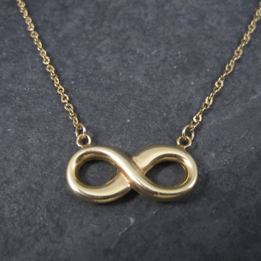 Estate 10K Infinity Necklace 16 Inches