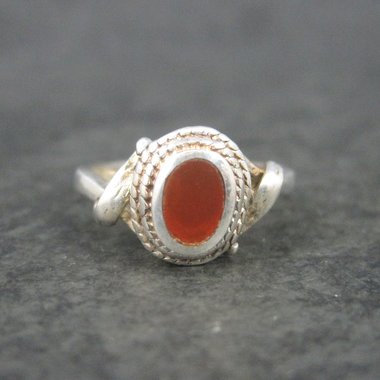 Vintage Sterling Carnelian Ring Size 5.75