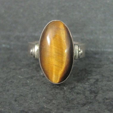 Vintage Sterling Tigers Eye Ring Size 9