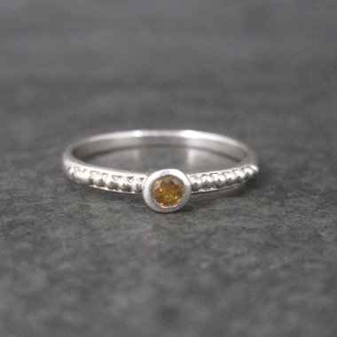 Simple Sterling Citrine Ring Size 9 Clyde Duneier