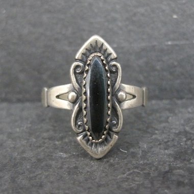 Vintage Southwestern Sterling Hematite Ring