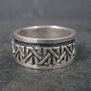 Vintage Sterling Celtic Spinner Worry Ring Size 6