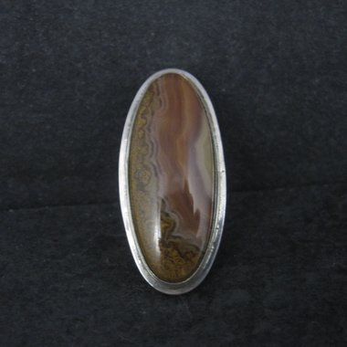 Long Southwestern Sterling Jasper Ring Size 7