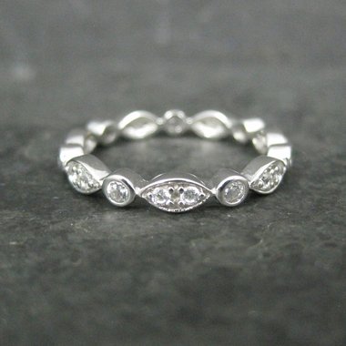 Sterling Silver Cz Eternity Ring Size 7
