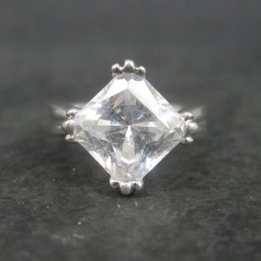 Vintage Sterling Cubic Zirconia Ring Size 6