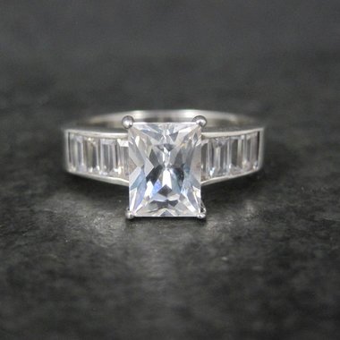 Vintage Sterling Cubic Zirconia Ring Size 9 by Avon