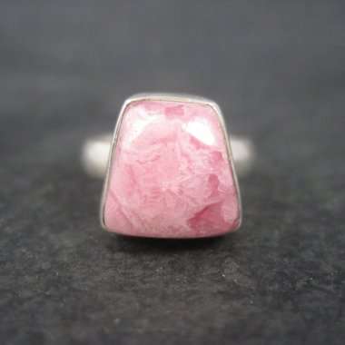 Vintage Sterling Rhodochrosite Ring Size 7