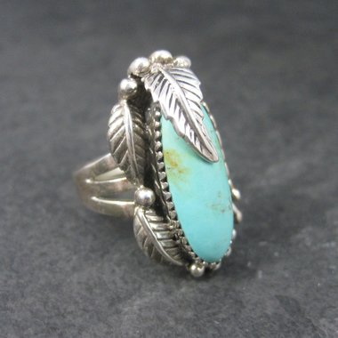 Southwestern Sterling Turquoise Ring Size 9 Carol Felley