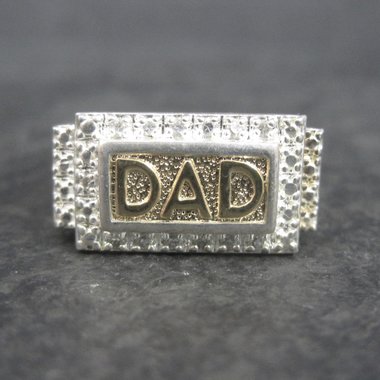 Vintage Sterling and Vermeil Dad Ring Size 11